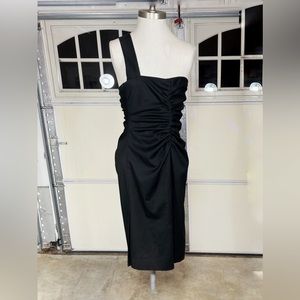 ROBERT RODRIQUEZ BLACK ONE STRAP SHOULDER WIGGLE DRESS MIDI LENGTH 8 MEDIUM